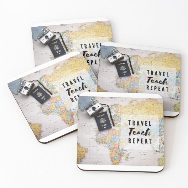 Item preview, Travel Teach Repeat Map and Passport Photo designed and sold by passportpaige.