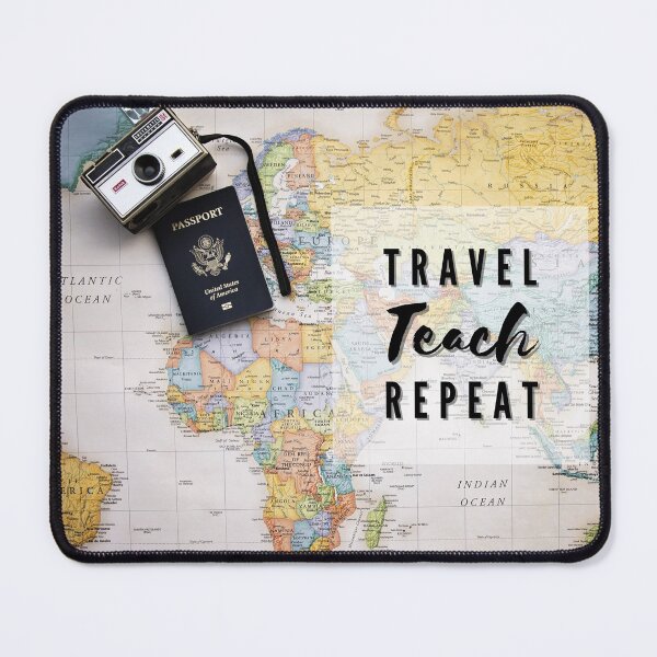 Item preview, Travel Teach Repeat Map and Passport Photo designed and sold by passportpaige.