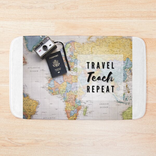 Item preview, Travel Teach Repeat Map and Passport Photo designed and sold by passportpaige.