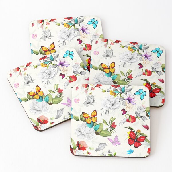 Item preview, Leaves and butterflies around on light green designed and sold by RoslynArt.