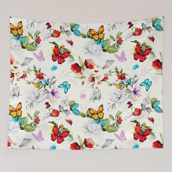 Item preview, Leaves and butterflies around on light green designed and sold by RoslynArt.