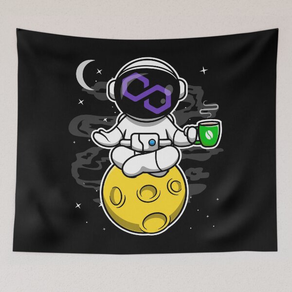 Item preview, Astronaut Yoga Coffee Polygon Matic Coin To The Moon Crypto Token Blockchain Cryptocurrency Wallet designed and sold by JaxonBrown.