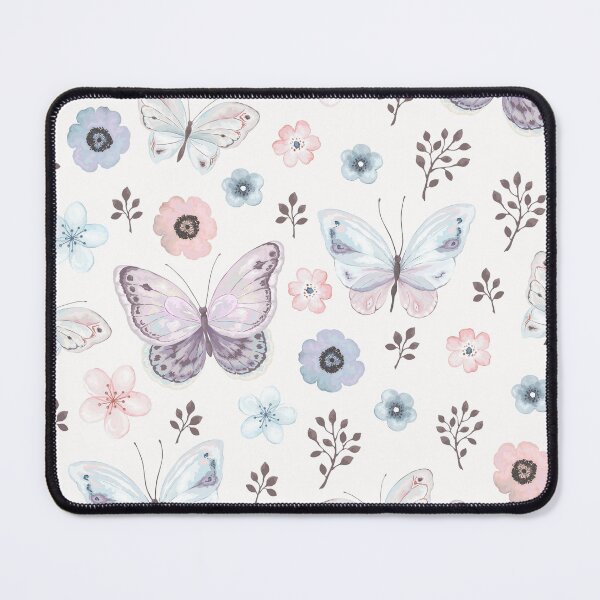 Item preview, Flying butterflies and flowers in vintage watercolor designed and sold by RoslynArt.