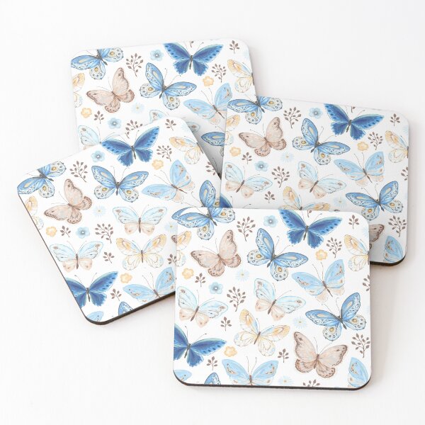 Item preview, Flying butterflies in blue and brown designed and sold by RoslynArt.