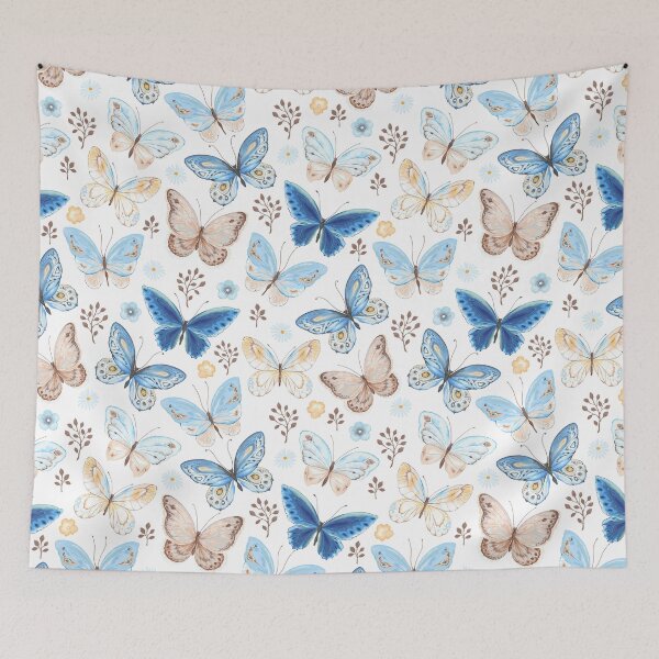Item preview, Flying butterflies in blue and brown designed and sold by RoslynArt.