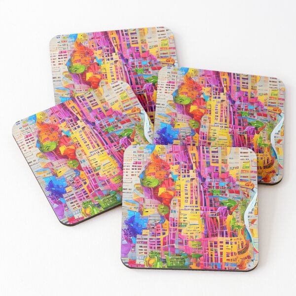 Item preview, colorful New York map designed and sold by ururuty.