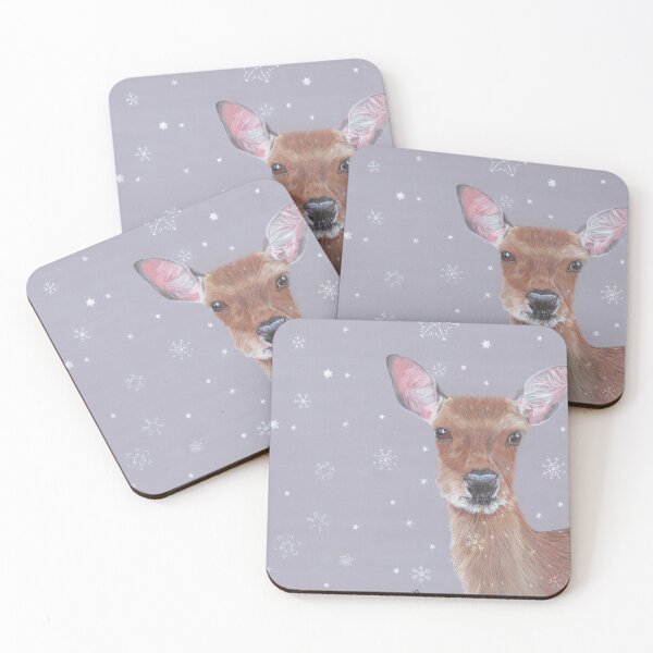 Item preview, Deer in snow designed and sold by Heidi-Fine-Art.