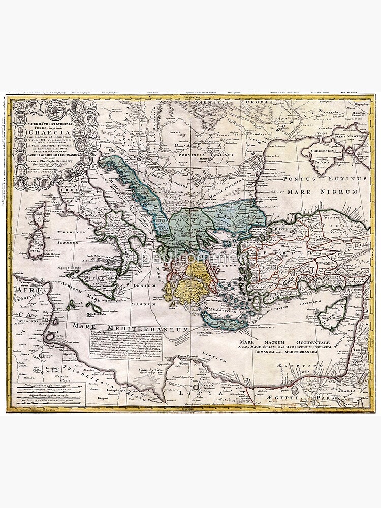 "Map Of Ancient Greece And The Eastern Mediterranean By Heirs Homann ...