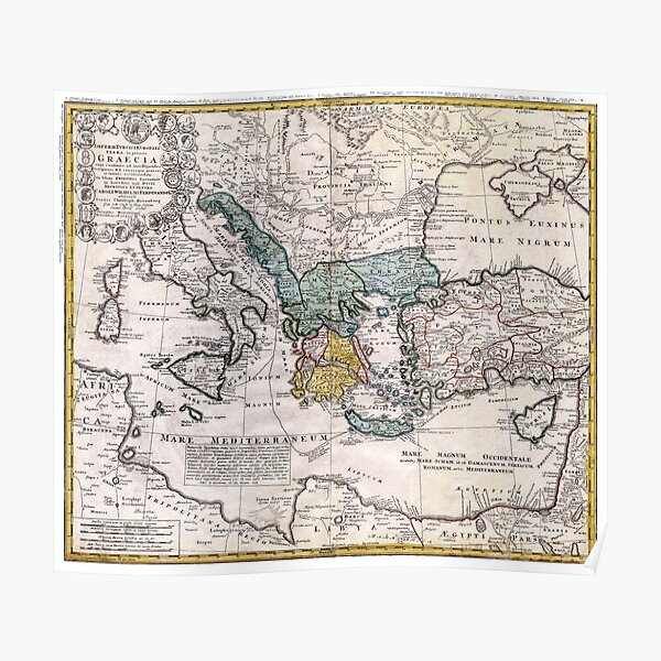 "Map Of Ancient Greece And The Eastern Mediterranean By Heirs Homann ...