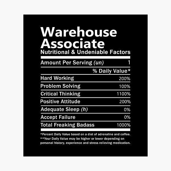 Item preview, Warehouse Associate T Shirt - Nutritional and Undeniable Factors Gift Item Tee designed and sold by oslandefren.