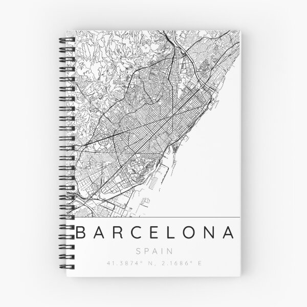 Item preview, Barcelona map minimalist in black and white designed and sold by DesireeVDA.