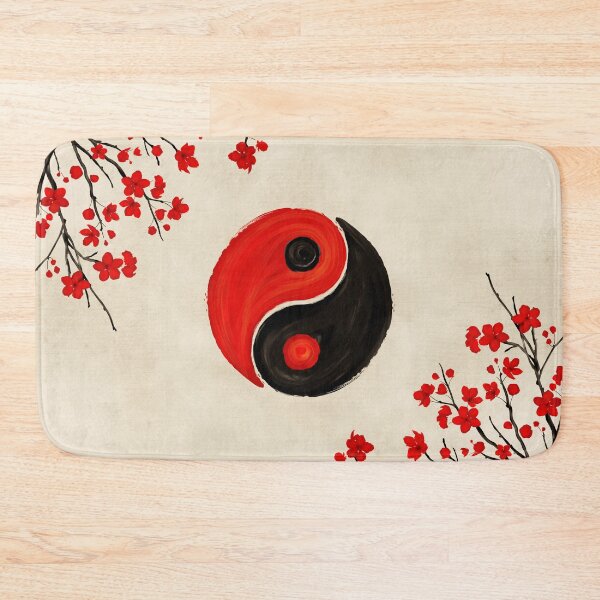 Item preview, Yin Yang and Sakura Red Blossom designed and sold by k9printart.