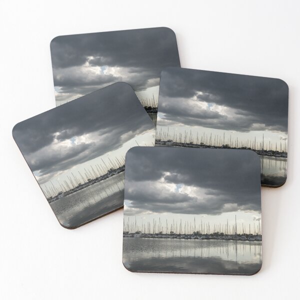 Item preview, Rolling Storm - Wild Weather Skyscape over a Safe Marina designed and sold by Georgia Mizuleva.