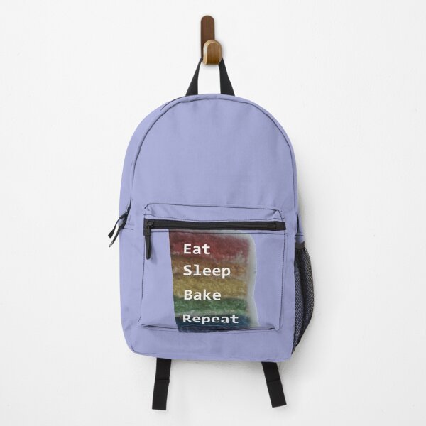 Item preview, Eat Sleep Bake Repeat colourful layer cake slice designed and sold by glowvim.