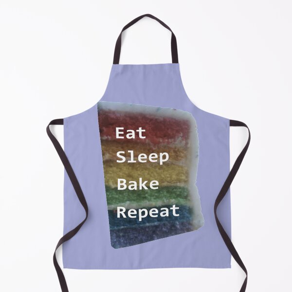Item preview, Eat Sleep Bake Repeat colourful layer cake slice designed and sold by glowvim.