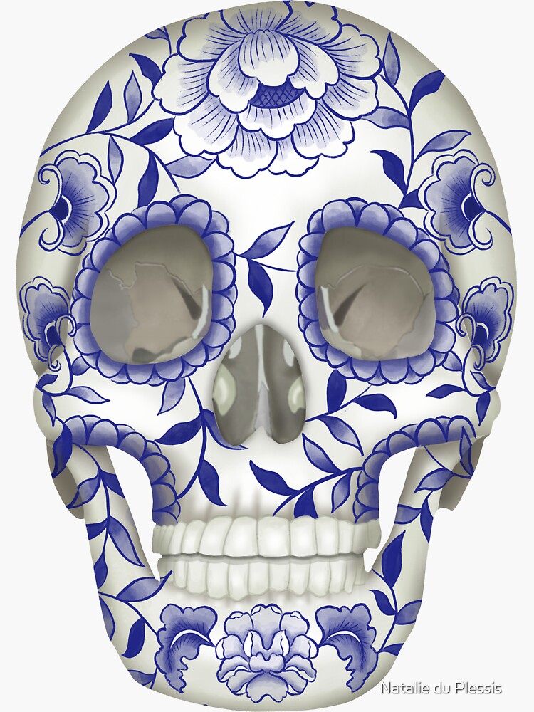 Chinese Porcelain Blue & White Sugar Skull