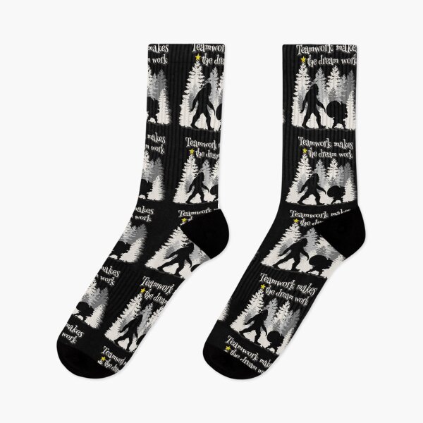 Item preview, Teamwork Makes The Dream Work Bigfoot Yeti Sasquatch And Santa Fun Xmas Design For Believers designed and sold by TrulyEpoque.