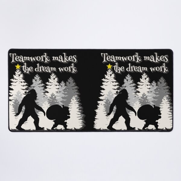 Item preview, Teamwork Makes The Dream Work Bigfoot Yeti Sasquatch And Santa Fun Xmas Design For Believers designed and sold by TrulyEpoque.