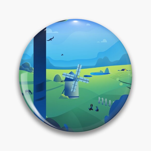 Item preview, Illustration of a windmill in the wild designed and sold by Junnesekiin.