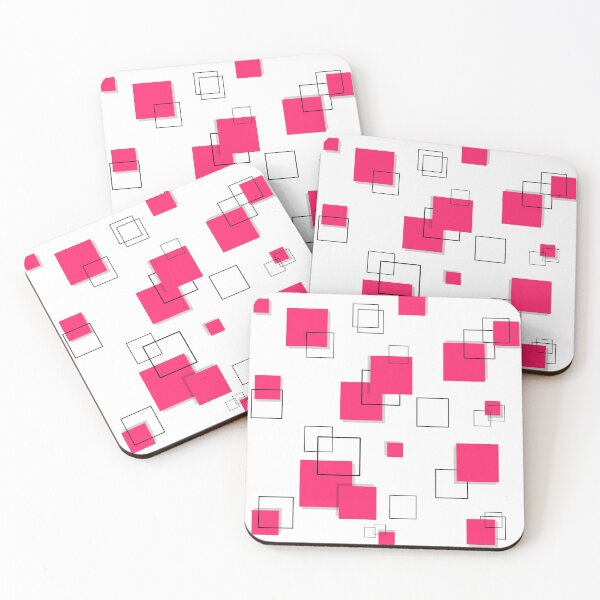 Item preview, Geometric Square pink and black Art designed and sold by Tshirtstory.