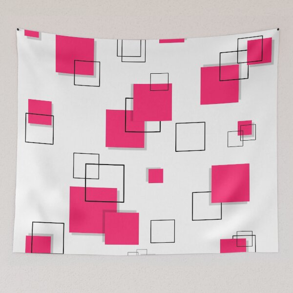 Item preview, Geometric Square pink and black Art designed and sold by Tshirtstory.