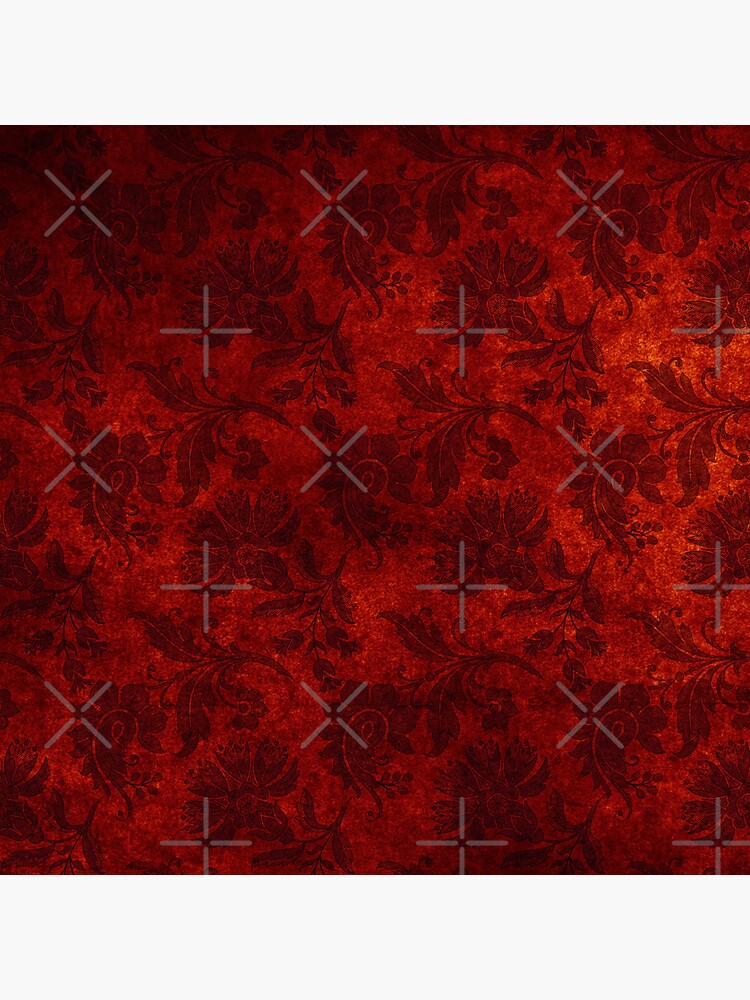 "Red floral Gothic Velvet Damask Texture" Sticker for Sale by