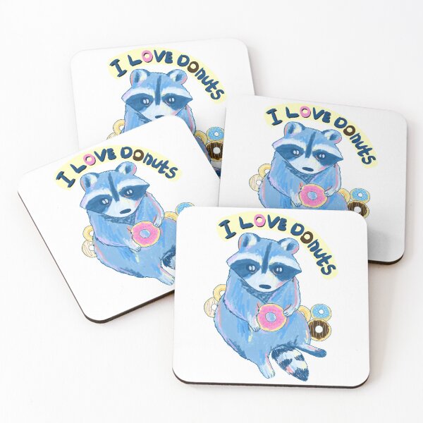 Item preview, Little racoon loves donuts designed and sold by Mayarart.
