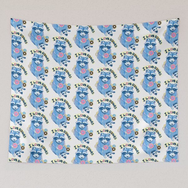 Item preview, Little racoon loves donuts designed and sold by Mayarart.