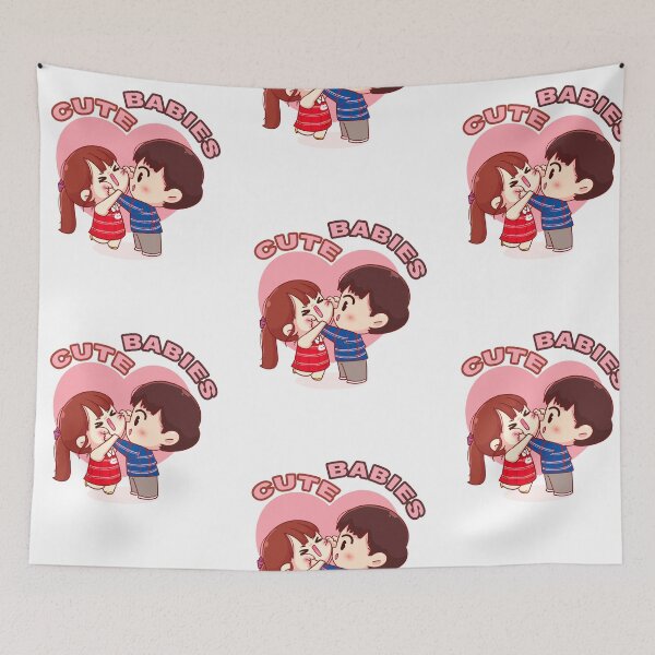 Item preview, Cute boy cheek pinching his girlfriend, Cute Babies designed and sold by JawadBaali.