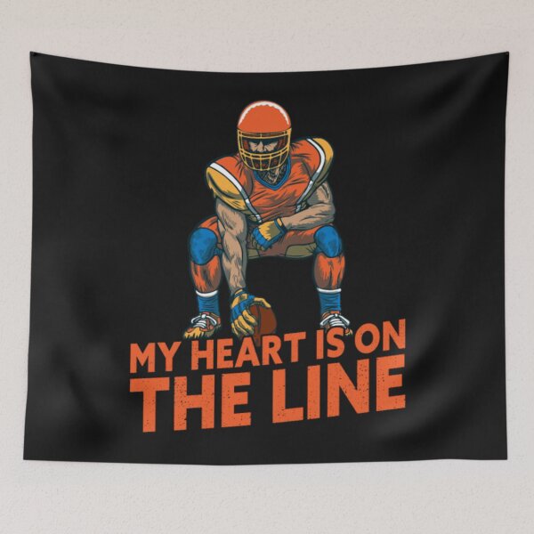 Item preview, My Heart Is On The Line Football designed and sold by ClamenTaon.
