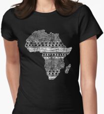Patterned Map of Africa Women's Fitted T-Shirt