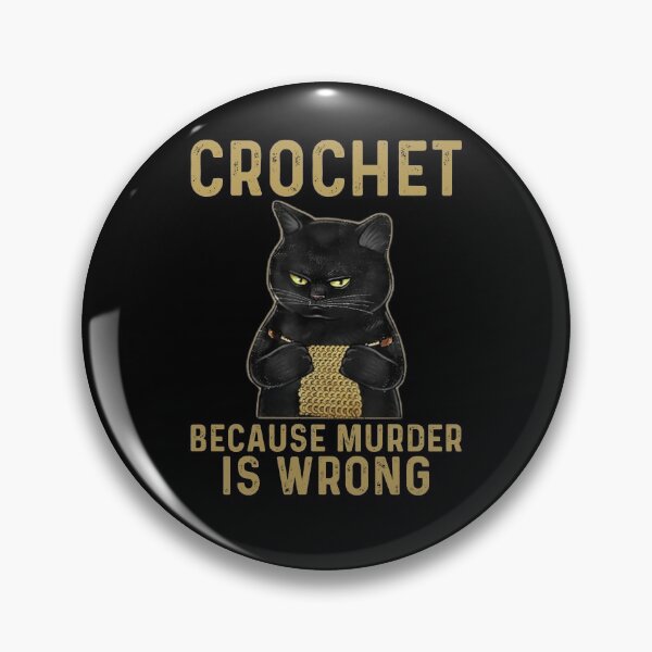 Item preview, Knitting Crochet Because Murder Is Wrong Black Cat designed and sold by Unicorny-Design.