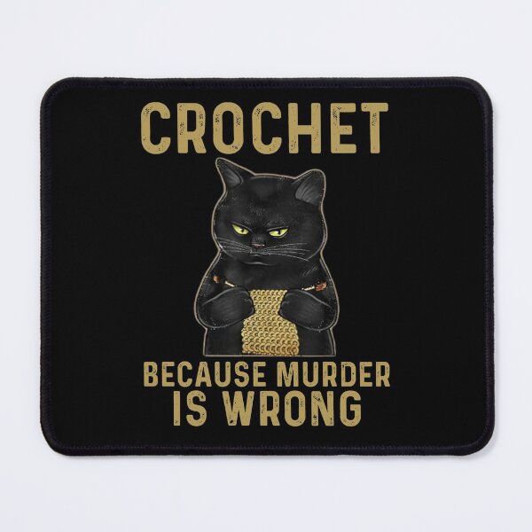 Item preview, Knitting Crochet Because Murder Is Wrong Black Cat designed and sold by Unicorny-Design.