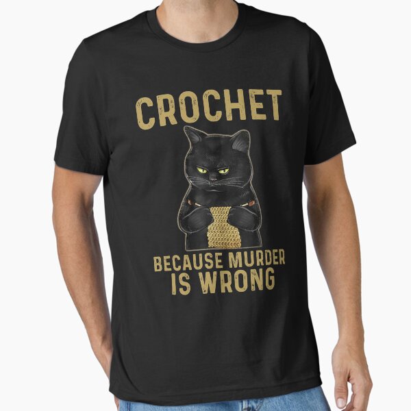 Item preview, Knitting Crochet Because Murder Is Wrong Black Cat designed and sold by Unicorny-Design.