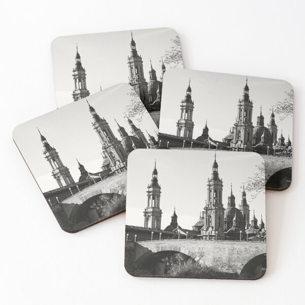 Item preview, ZARAGOZA - EL PILAR - PUENTE - BRIDGE - BASILICA - BLACK AND WHITE - POSTER - DECORATION  designed and sold by Tropical Blood.