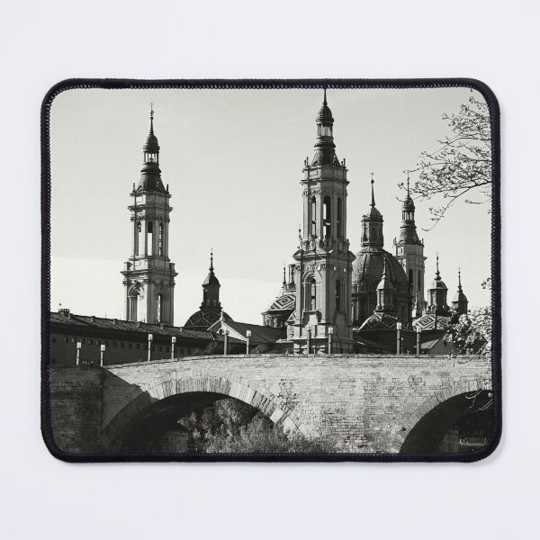 Item preview, ZARAGOZA - EL PILAR - PUENTE - BRIDGE - BASILICA - BLACK AND WHITE - POSTER - DECORATION designed and sold by Tropical Blood.