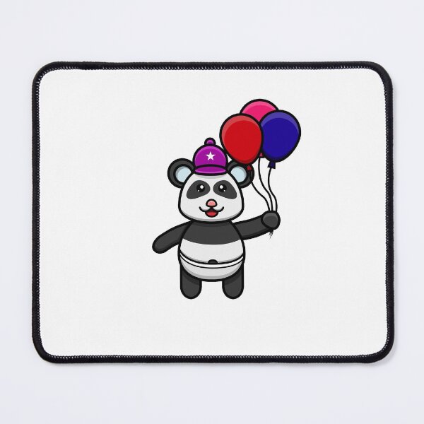 Item preview, Sticker and Label Of Cute Baby Panda Bring Balloons designed and sold by tedykurniawan12.