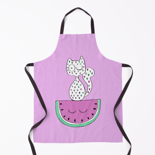 Item preview, Cat in triangles pattern on sleeping watermelon, pink designed and sold by Aneta Kmieć-Wawrzyniak.