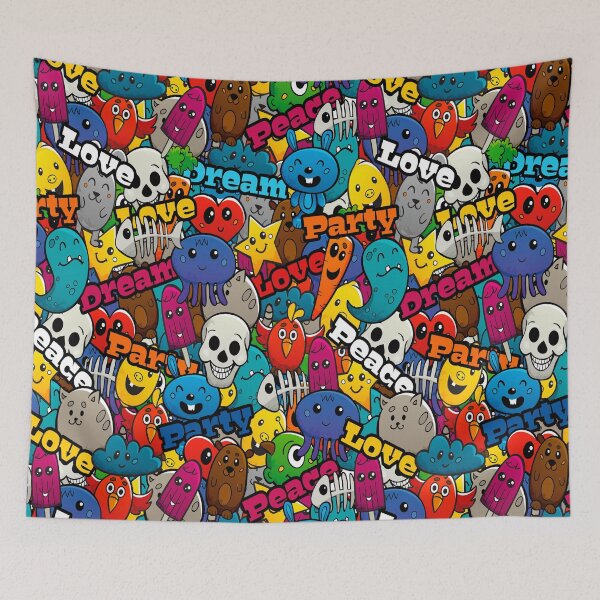 Item preview, Graffiti characters seamless pattern designed and sold by JawadBaali.