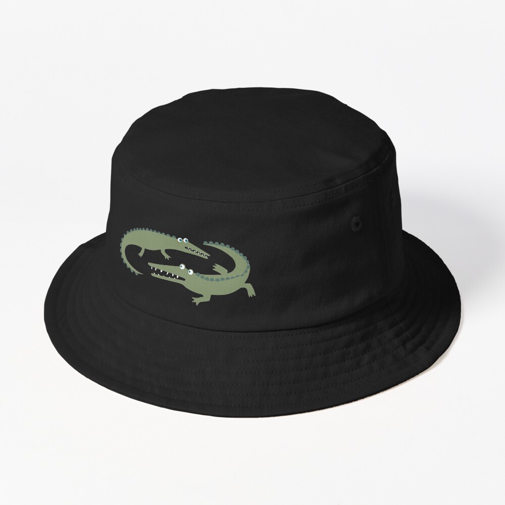 American Alligators and Roseate Spoonbills - cute animal pattern by Cecca Designs Bucket Hat