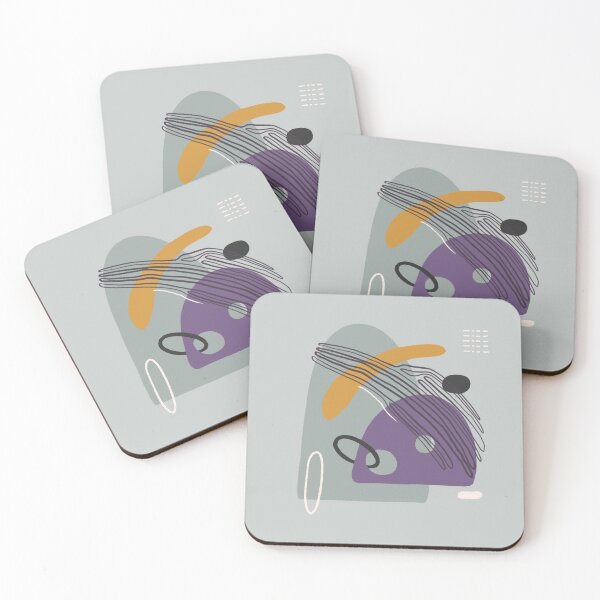 Item preview, Violet, gray and yellow abstract composition  designed and sold by NataKutyavina.