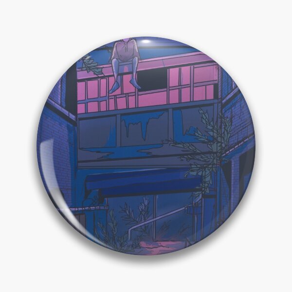 Item preview, back alley illustration blue aesthetic print designed and sold by Pale Adonis.