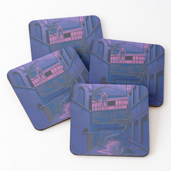 Item preview, back alley illustration blue aesthetic print designed and sold by Pale Adonis.
