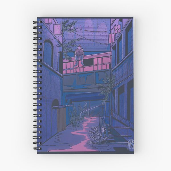 Item preview, back alley illustration blue aesthetic print designed and sold by Pale Adonis.