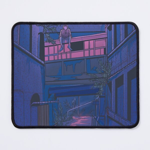 Item preview, back alley illustration blue aesthetic print designed and sold by Pale Adonis.