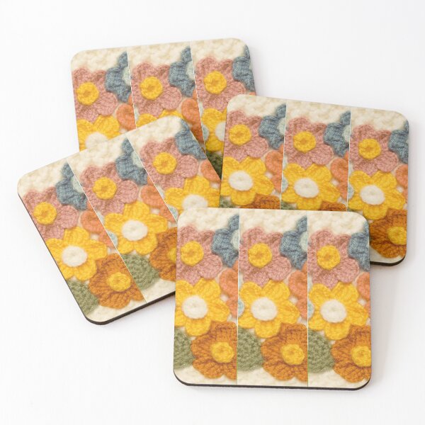Item preview, flowering Crochet  pattern - brown - beige - yellow designed and sold by Amalzaki.
