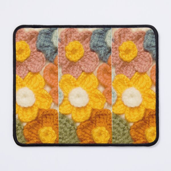 Item preview, flowering Crochet  pattern - brown - beige - yellow designed and sold by Amalzaki.