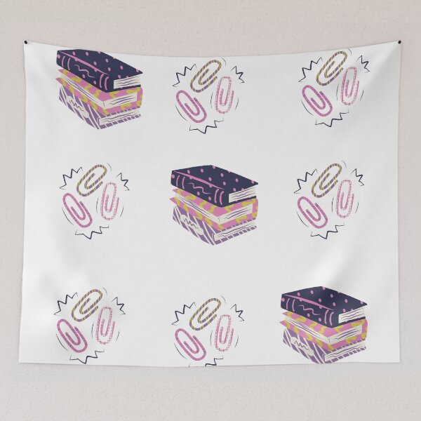 Item preview, Book pattern and cute paper clips designed and sold by Amalzaki.