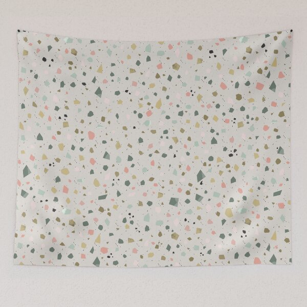 Item preview, stylish terrazzo pattern marble on milky grey designed and sold by Pattern Girl.