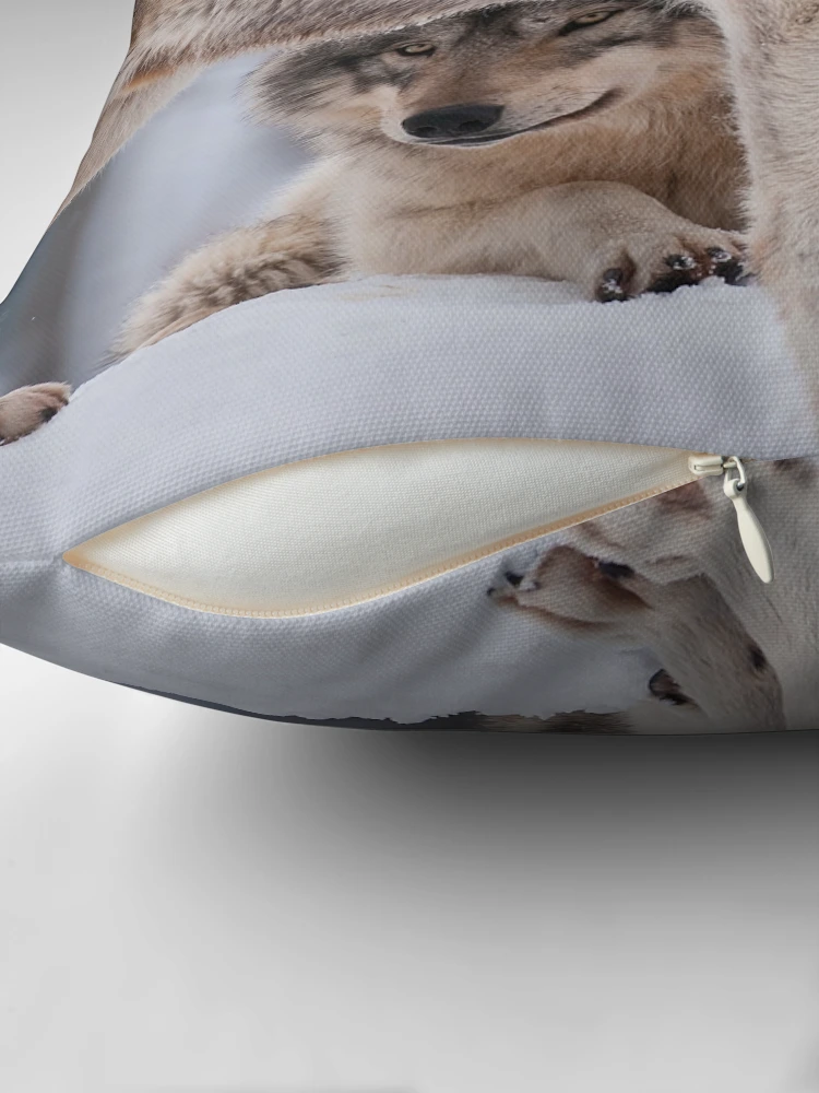 Thumbnail 2 of 4, Pillow, Timber Wolves designed and sold by WolvesOnly.